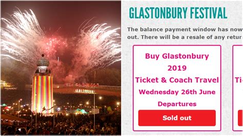 glastonbury resale coach tickets